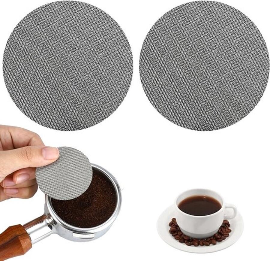 2 Stuks Espresso Puckscreen 51mm 150μm RVS Filter voor Sieve Carriers met Opbergdoos Accessoires voor Koffiezetten en Barista Tools