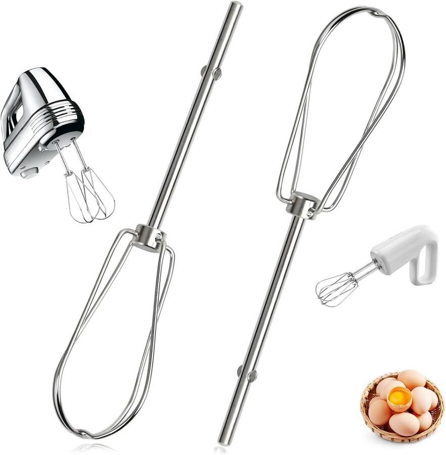 Mixer Accessoires Kloppers Set Bakken En Frothen Roestvrij Staal 2 Stuks Zilver