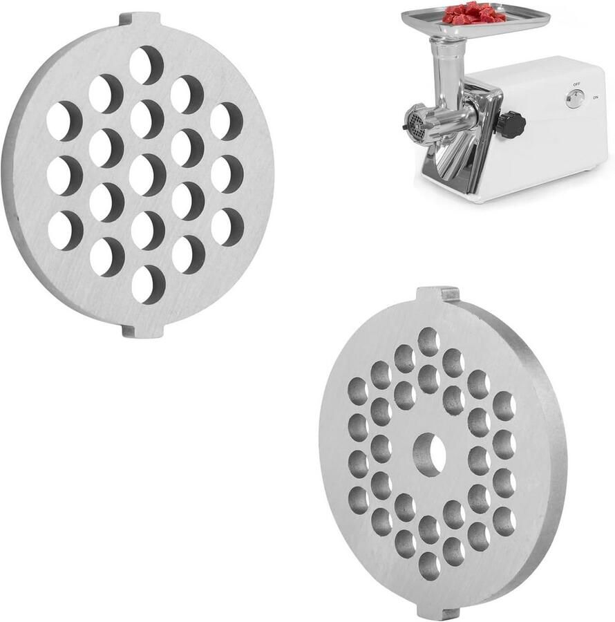 2 Stuks Gatschijven Vleesmolen RVS Dik en Fijn