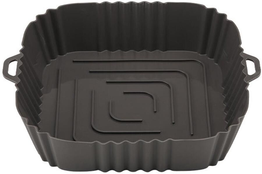 2 stuks Geschikt voor AirFryerSilicone Pot lucht bakpot silicone bakplaat lucht bakpot lade grijs
