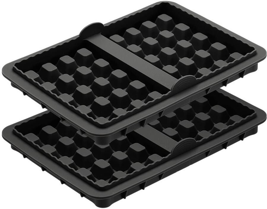 2 stuks Geschikt voor NinjaAF400AF451SL400 AF500 Airpan Accessoires Waffels Silicone Bakplaat- zwart