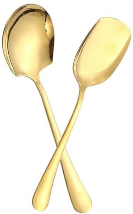 2 Stuks Gouden Serveergerei Lepels voor Restaurant en Thuisgebruik