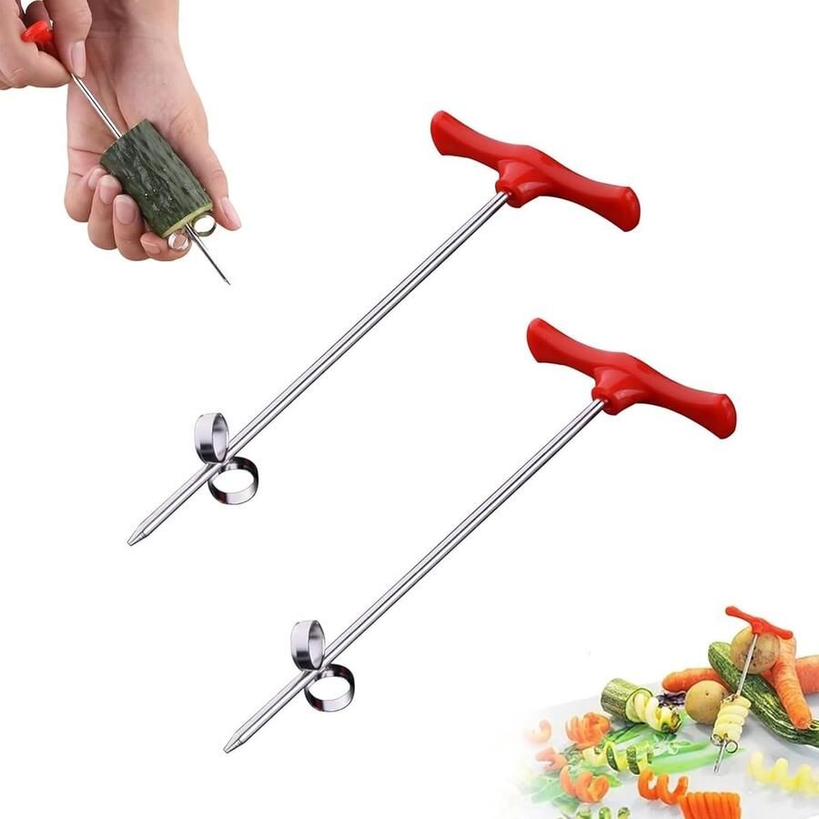 2 stuks groentespiraalsnijder handboek aardappel wortel komkommer snijroller voor gezonde snacks chips party's