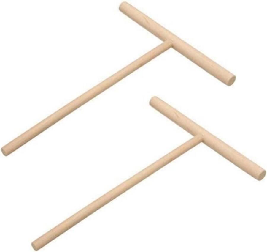 2 Stuks Houten T-Vorm Pannenkoek en Crêpe Spreider Set Keukengerei voor Perfecte Pannenkoeken