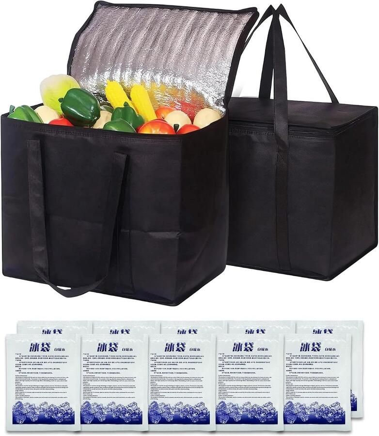 2 stuks koeltassen (20 l + 20 l) + 10 stuks koeltas opvouwbaar kleine koeltas coole tas picknicktas isolatietas geschikt voor grillen in de open lucht camping en winkelen
