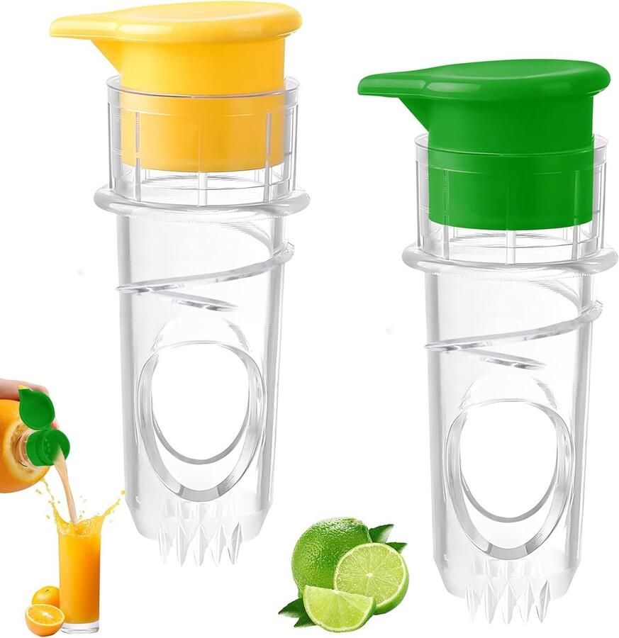 2 stuks Kumquat handmatige sapcentrifuge mini draagbaar geel en groen optioneel klein en handig in gebruik handmatige citroensapcentrifuge geschikt Duurzame Lime Juicer