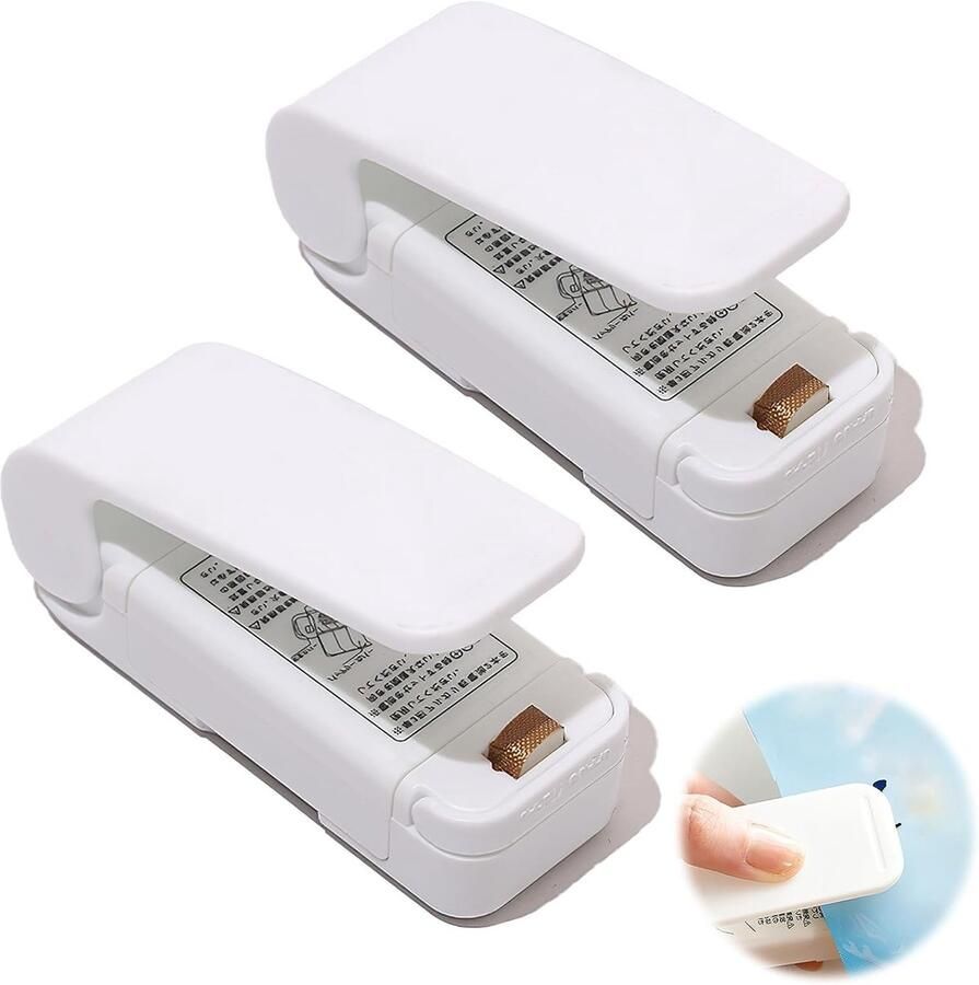 2 Stuks Mini Foil Lasmachine voor Handmatig Verpakken Ideaal voor Plastic Tassen en Snacks Draagbare Sealer en Verpakkingsoplossing