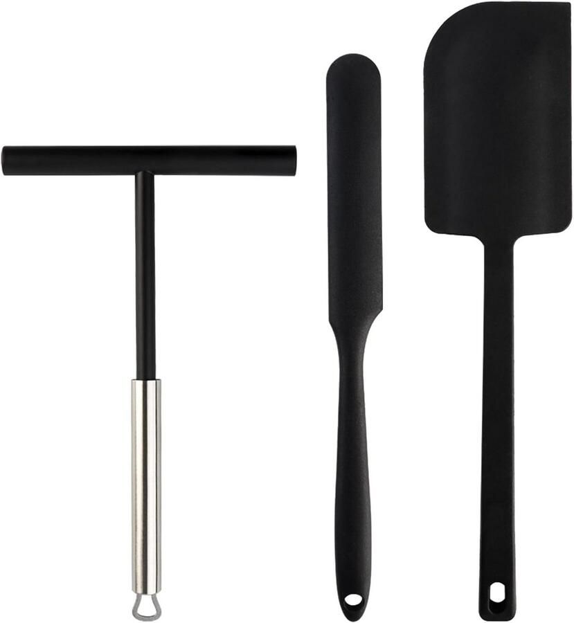 2 stuks Pannenkoekenverdeler T-vormig Roestvrij Staal met Siliconen Schraper
