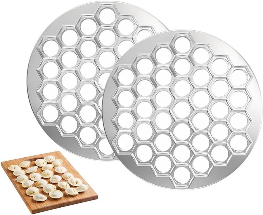 2 stuks Pelmeni-vorm Pelmeni-maker met 37 gaten dumplings ravioli-vorm handgemaakte deegzaksnijder Pelmeni-vleesknoedel-fabrikant voor doe-het-zelf koken familiefeesten picknicks