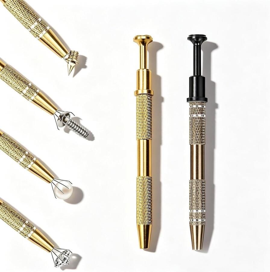 2 Stuks Prong Pincet Piercingtang Kogelgrijper Diamant Edelsteen Prong Kleine Onderdelen Grijper voor Sieraden Schroef Precisieonderdelen (Grijs&Goud)