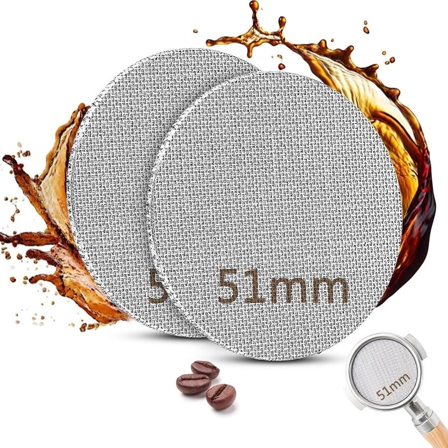 2 stuks Puck Screen 51 mm espresso zeef voor filterdrager roestvrij