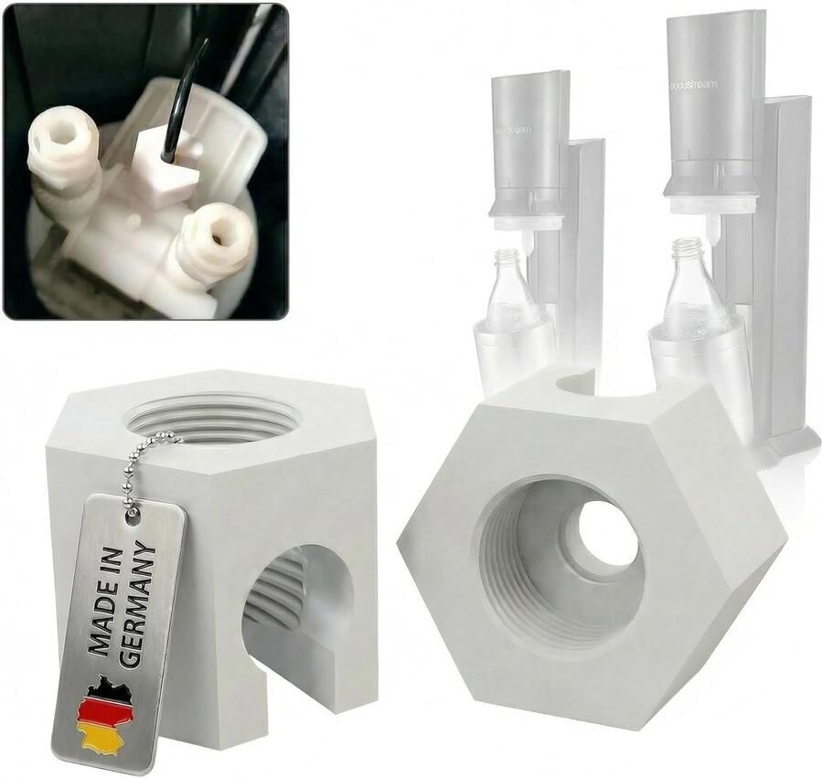 2 stuks reservemoeren geschikt voor Sodastream Crystal 1.0 & 2.0 moer sluiting reserveonderdeel in wit