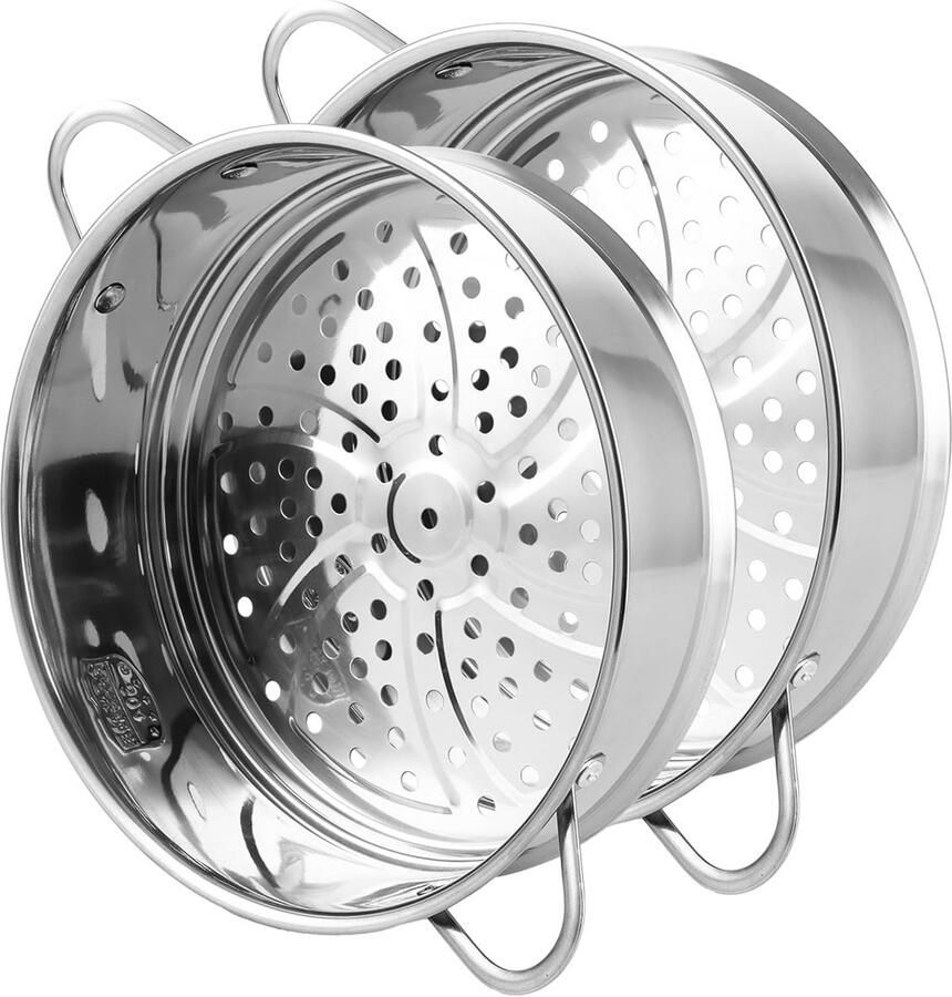 2 Stuks Roestvrij Stalen Stoominzetstukken voor Kookpannen Universeel en Duurzaam