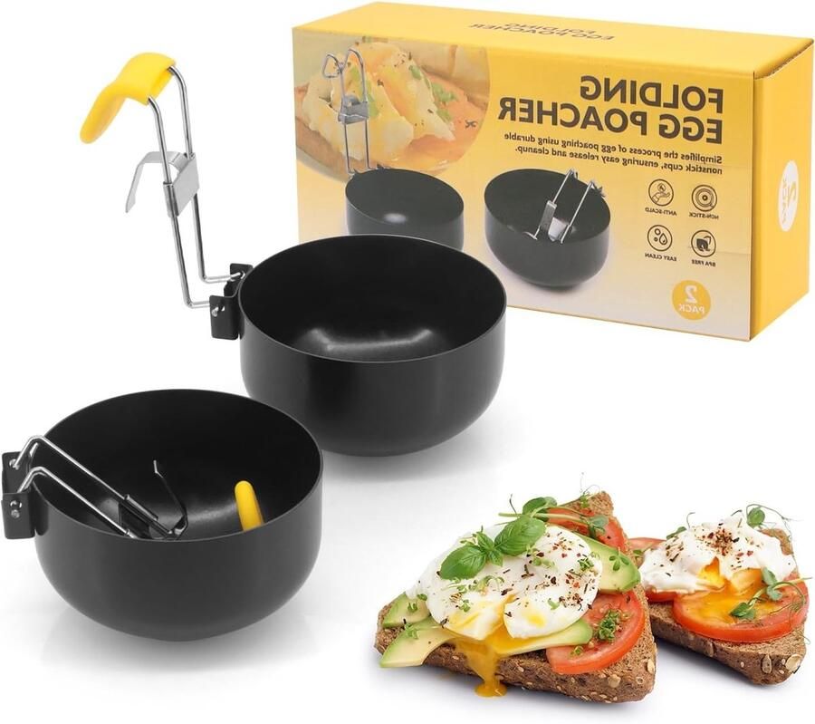 2 Stuks RVS Eieren Koker Vouwbare Eieren Boiler Perfect Gekookte Eieren Maker Ideaal voor Koken en Keukenaccessoires