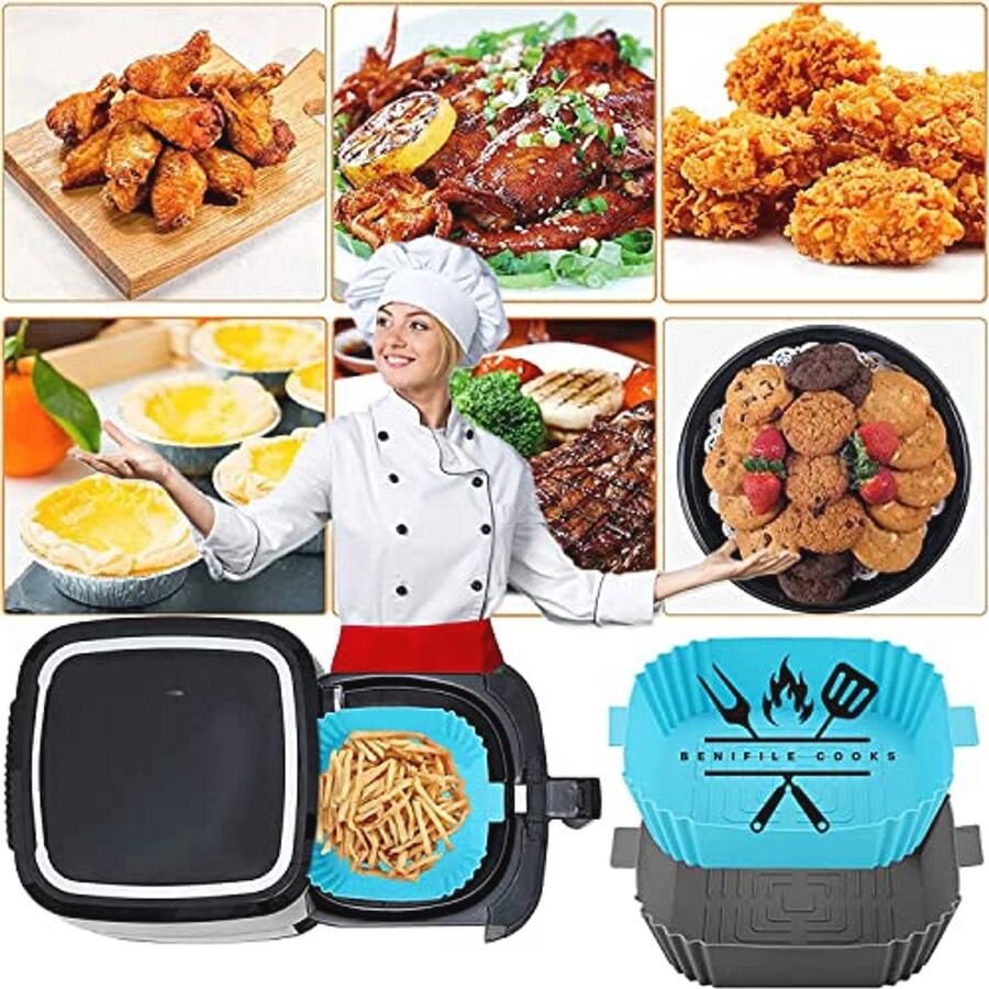 2 Stuks Silicone Air Fryer Liner 6 5 Inch Herbruikbare Silicone Mand voor Airfryer Hittebestendig en Antiaanbak