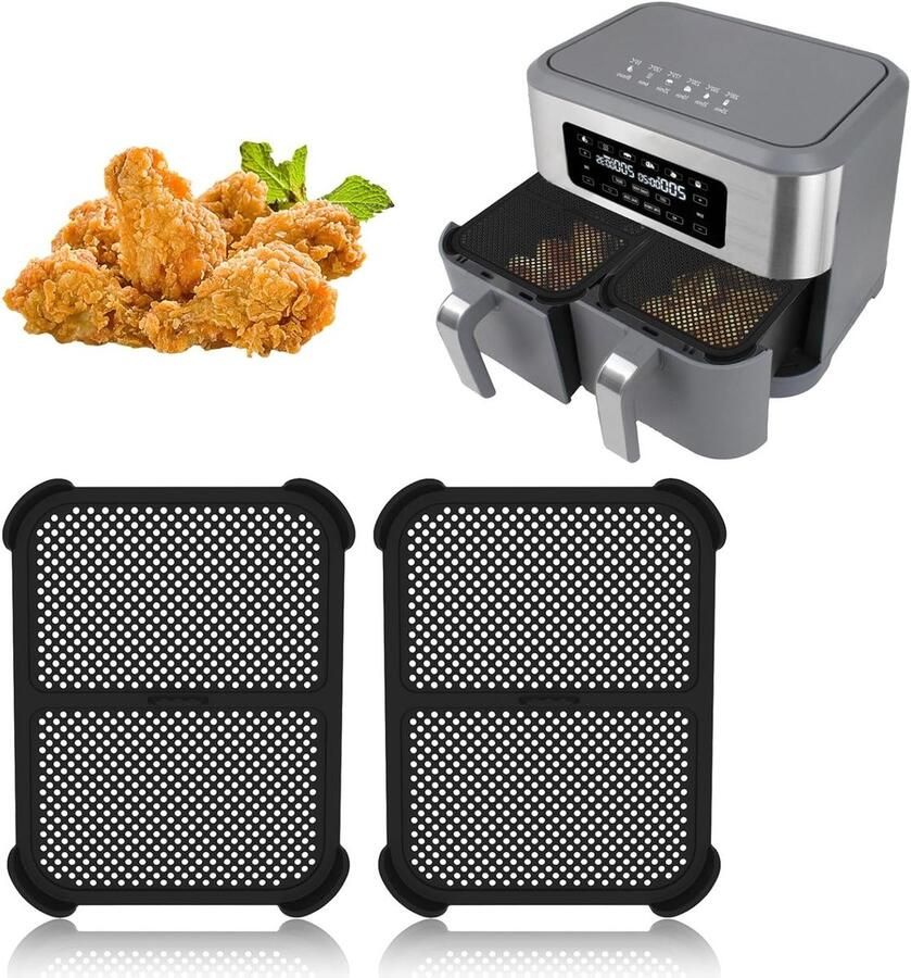2 Stuks Siliconen Spatbescherming voor Airfryer Effectieve Vetbescherming en Keukenaccessoires voor Veilig Koken