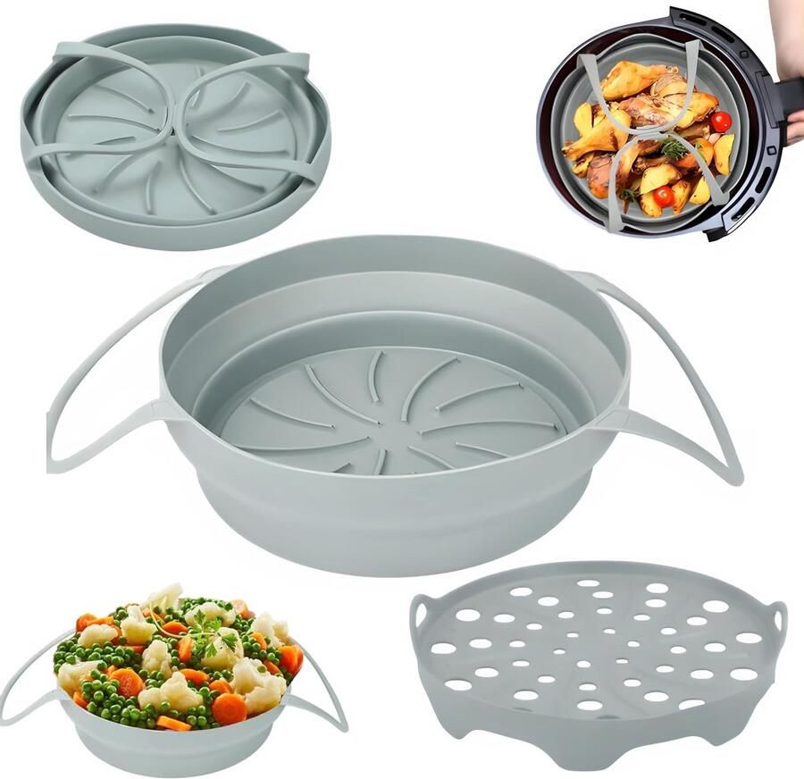 2 Stuks Siliconen Vorm voor Luchtfriteuse met Siliconenmat Airfryer Accessoires