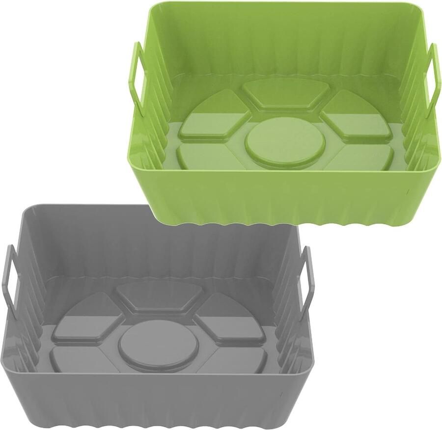 2 stuks siliconen vormen voor heteluchtfriteuse 23 cm herbruikbare luchtfriteuse siliconen kop vierkant airfryer-accessoires oven magnetronaccessoires bakpapier vervangen hittebestendig eenvoudige reiniging