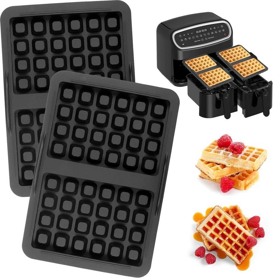2 stuks Siliconen Wafelvorm voor Airfryer Bakaccessoire Herbalruikbaar