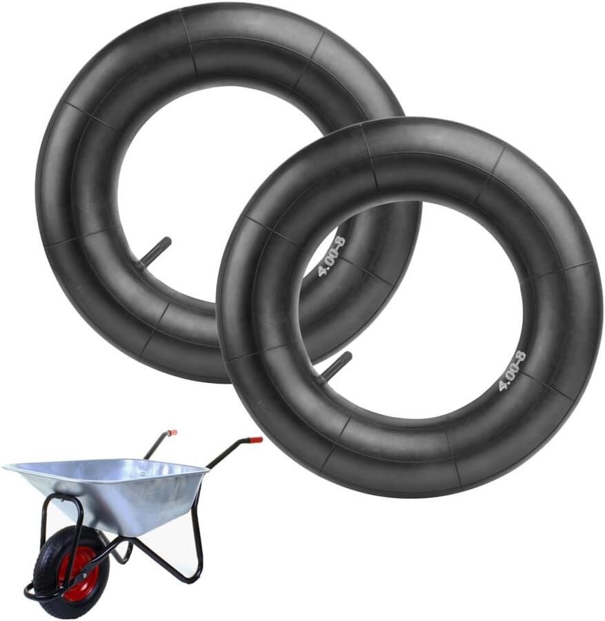2 stuks slang 4.80 4.00-8 recht ventiel TR13 reserveslang 480 400-8 slang voor kruiwagen grasmaaier tuinwagen steekwagen handwagen mini-fietsen