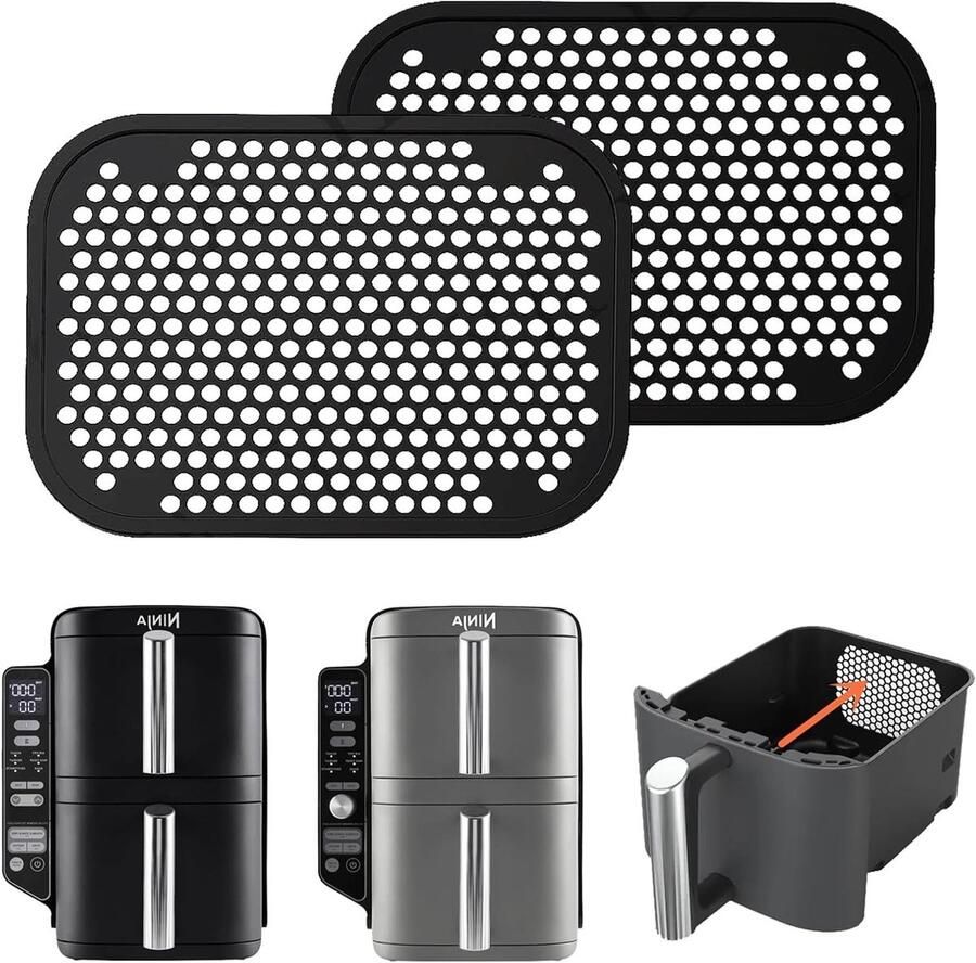 2 Stuks Spatbescherming Accessoires voor Dubbele Stapel XL en SL300EU Silicone Vet Spatbescherming voor Airfryer Keukenaccessoires voor Gezond Koken