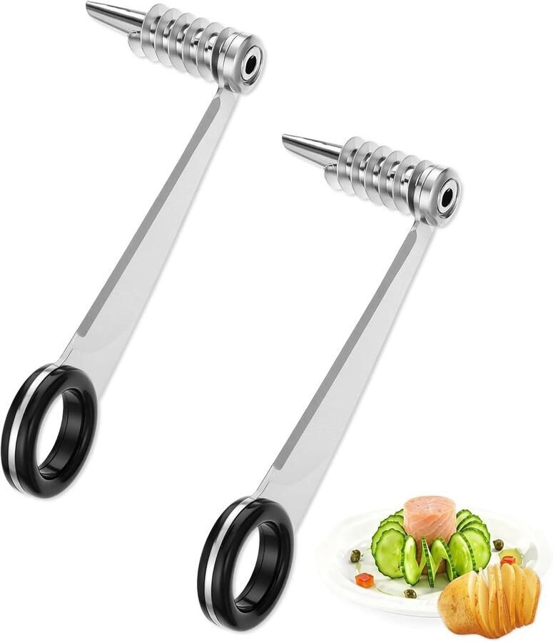 2 stuks spiraalsnijders aardappelen stokjes roestvrij staal aardappelspiraalsnijder met de hand geleid aardappelspiraalsnijder geschikt voor eenvoudige groentesnijder voor creatieve fruit