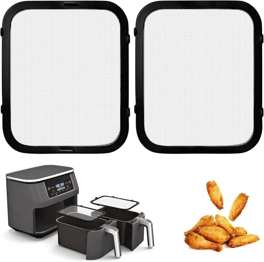 2 stuks staal spatbescherming compatibel met Ninja Foodi Max Dual Zone AF400EU en AF451EU Airfryer Accessoires