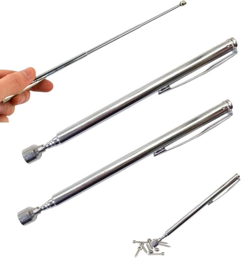 2 stuks telescopische magneten van roestvrij staal 13 tot 64 cm draagbaar magnetisch telescopisch voor het vinden van schroeven moeren schroeven metalen onderdelen