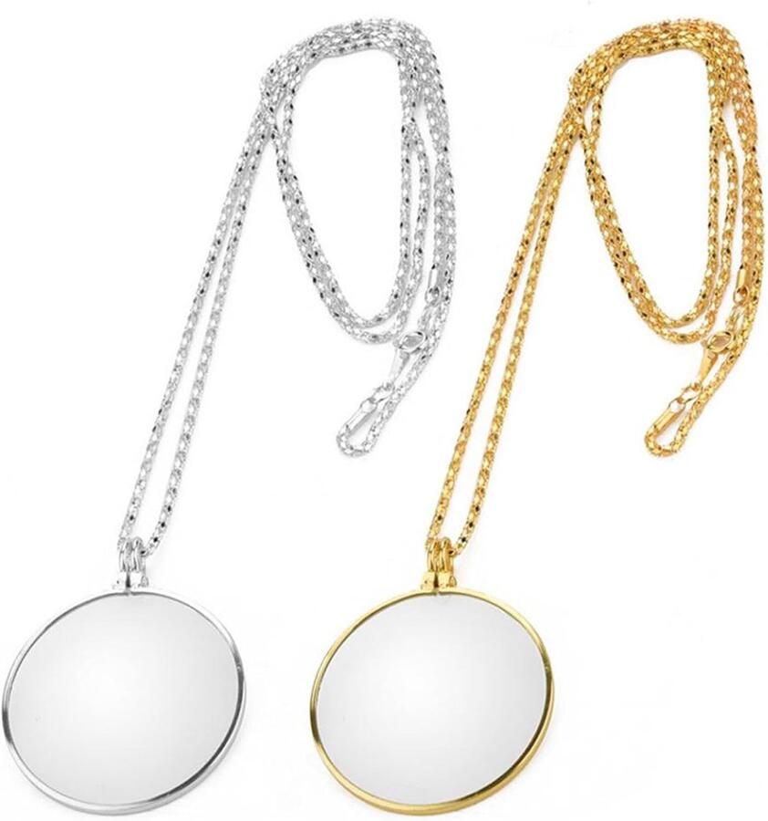 2 stuks vergrootglas monoclair kostuum 5 x monoculaire vergrootglas met halsketting hangende vergrootketting voor monokel halsketting vergrootglas draagbare vergroting glas voor het lezen van