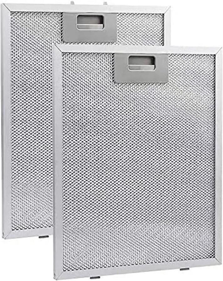 2 Stuks Vervangingsfilter voor Afzuigkappen Aluminium Vetfilter Metaalgaas voor Keukenextractor 305x267x9mm Ideaal voor Vet- en Geurverwijdering
