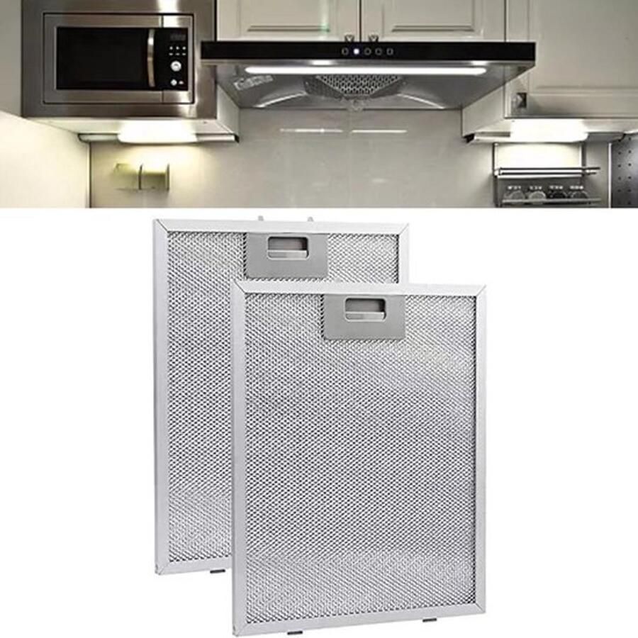 2 stuks Vetfilter 267*305*9 mm Afzuigkapfilters 5-laags Vervangingsfilter voor afzuigkap Aluminium Vetfilter Voor Afzuigkap Filters voor afzuigkappen Metalen gaas Filters voor kookplaten afzuigkappen en ovens wit