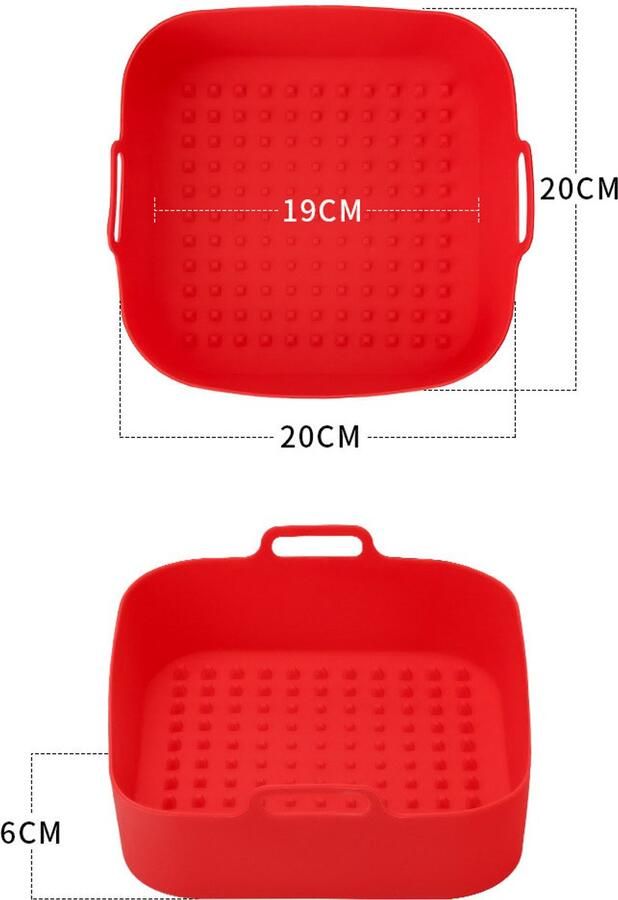 2 stuks vierkante silicone luchtkoker silicone bakplaat herbruikbare bakplaat cake pallet mat bakken pad rood