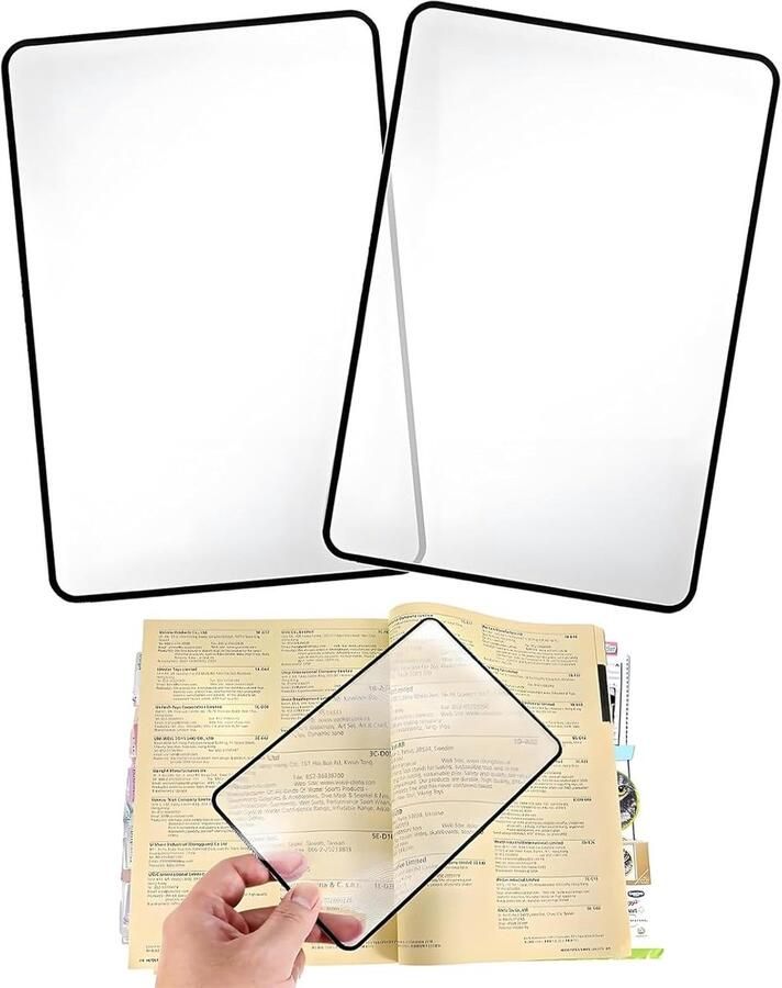 2 stuks volledige leesloep A5 vergrootglas voor geheel leeshulp voor senioren te dragen loep leesloepen voor ouderen en slechtzienden om te lezen