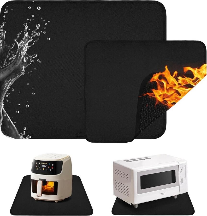 2 Stuks Vuurvaste Onderlegger voor Grill en Oven Hitte Beschermingsmat