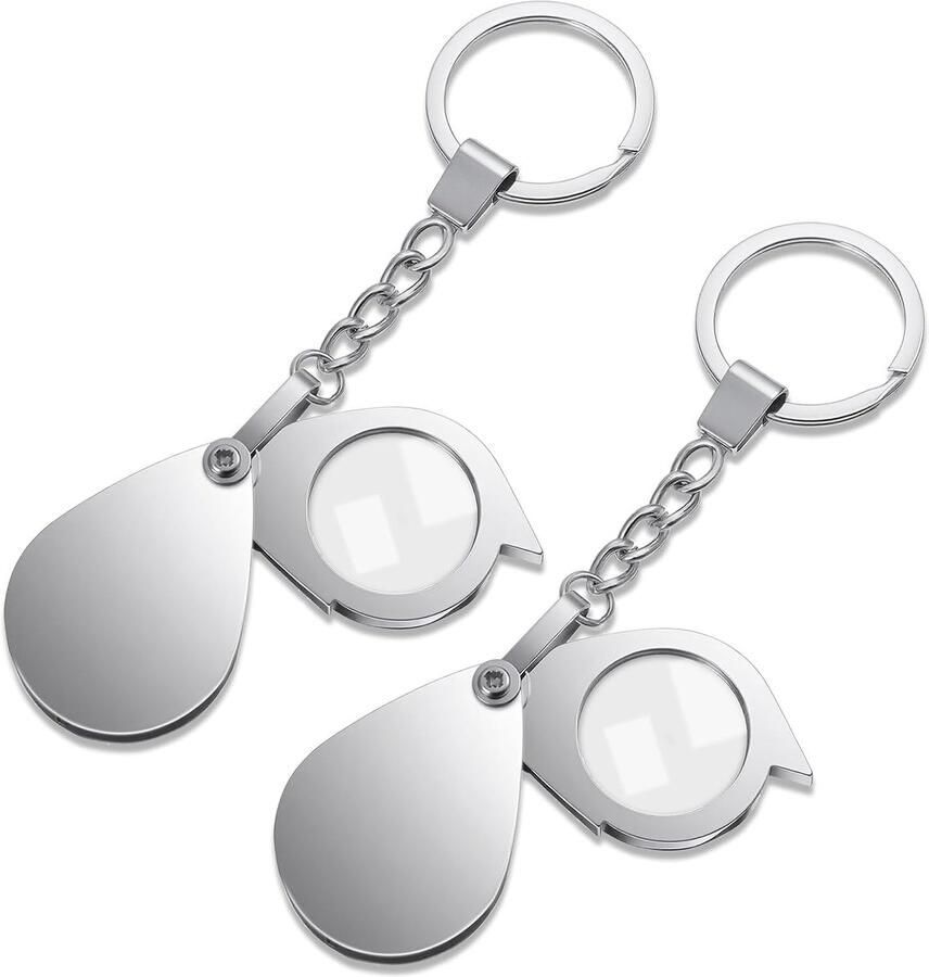 2 stuks zakvergrootglas 20 x en 30 x opvouwbare leesloep met sleutelhanger draagbaar mini-vergrootglas klein vergrootglas voor boeken kranten landkaarten sieraden kaarten munten