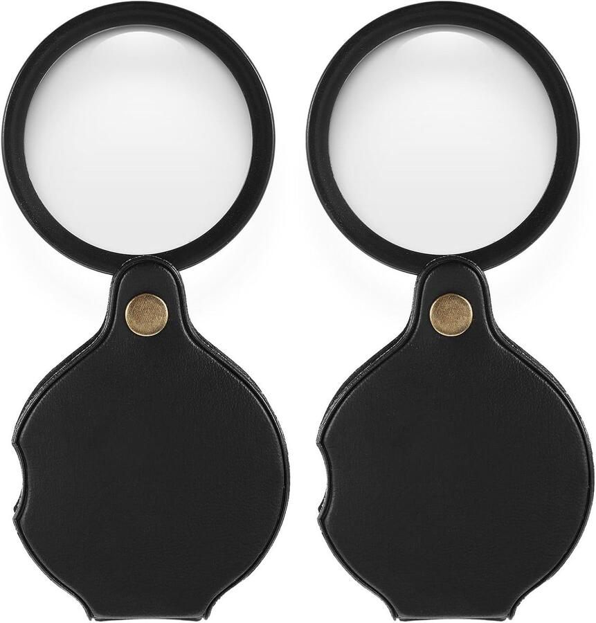2 stuks zakvergrootglas 20x klein vergrootglas roterend opvouwbaar mini draagbare zakvergrootglas voor senioren studenten leesinspectie munten sieraden of verkennen (zwart)