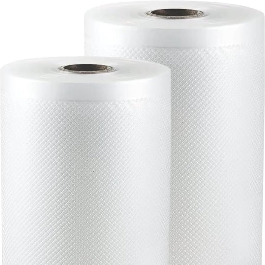 2 Vacuüm Voedsel Sealer Rolls Maatregelen 15m x 600cm Reliëf Roll Vacuümzakken Voedsel Fit De Maat