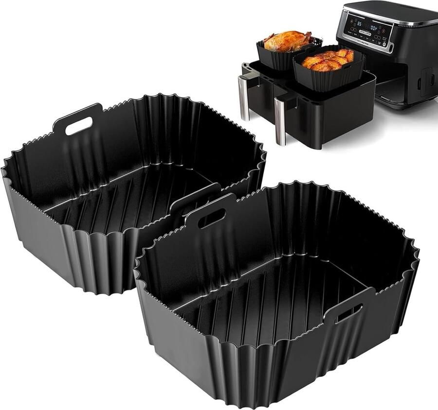 2 verpakkingen Air Fryer vorm voor Ninja Double Stack XL friteuse zonder olie SL400EU herbruikbare siliconen bakvorm Air Fryer accessoires voor Ninja Foodi AF400EU AF300EU Double Stack SL400EU 9 5 l