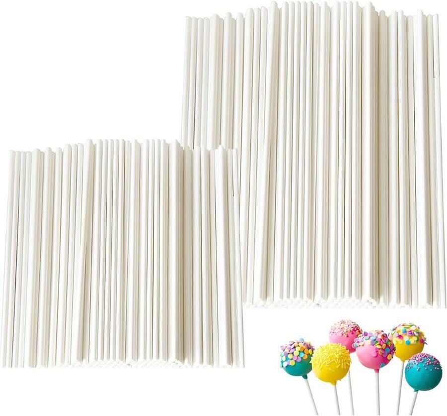 2 verpakkingen popcake 100 stuks 70 x 2 5 mm + 100 stuks 100 x 3 0 mm levensmiddelenkwaliteit decoratie voor popcake taart stokjes voor het maken van lollys cake snoep chocolade