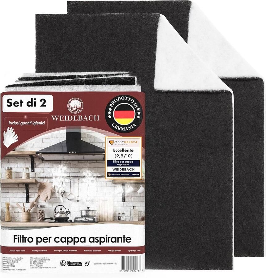 2 x COMBI-filter voor afzuigkap Actieve Kool- en Vetfilter 57 x 47 cm Op Maat te Snijden