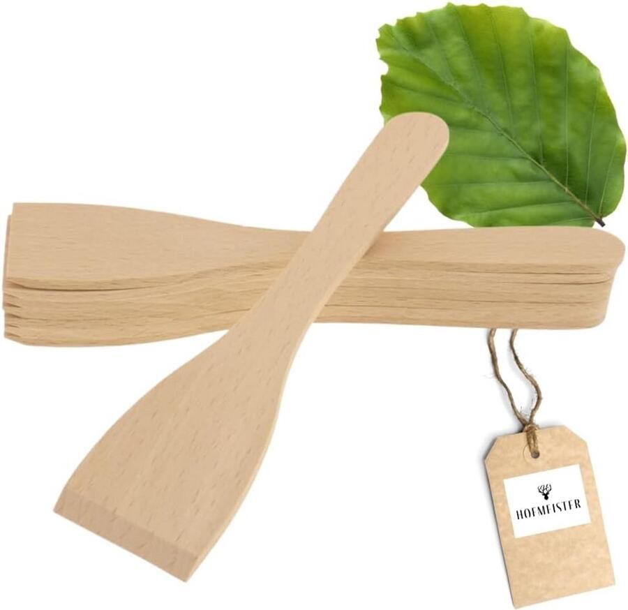 2 x raclette-schraper 13 cm schraapt zachtjes over gecoate pannetjes hittebestendige spatel hout