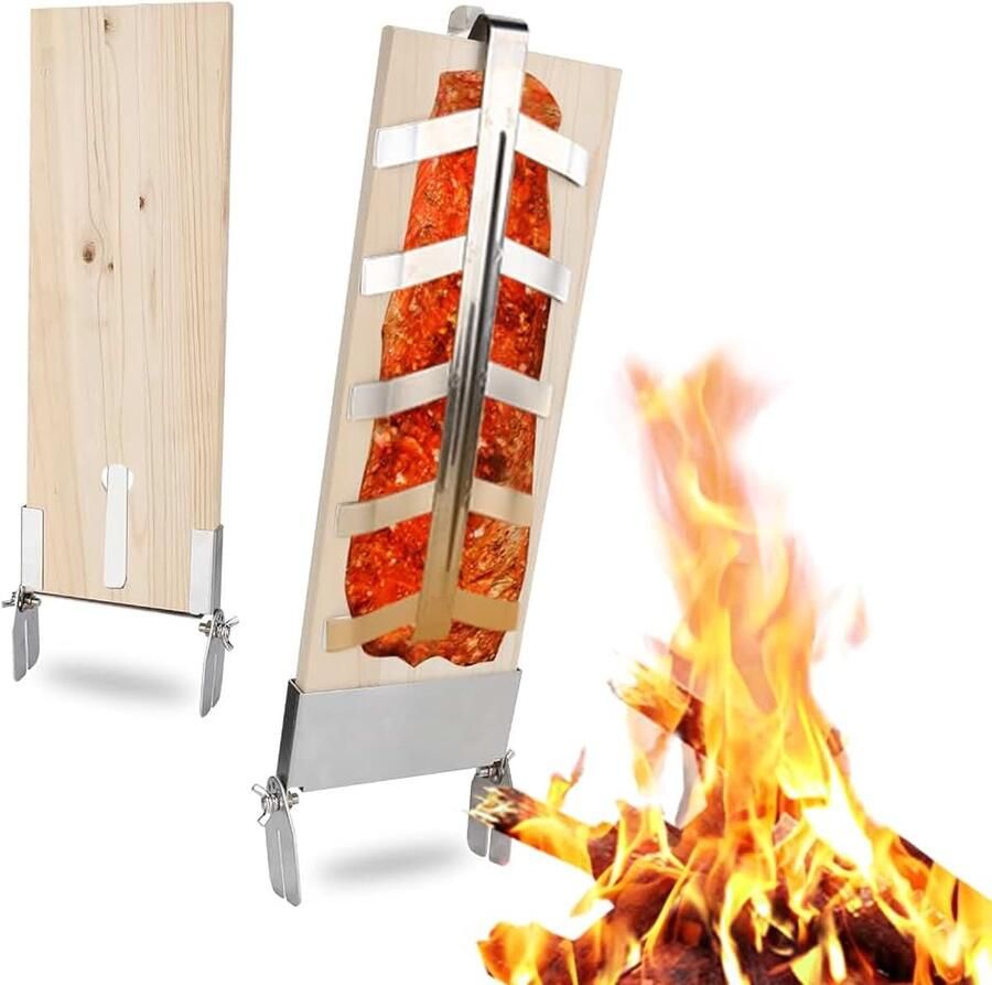 2 x zalmplank zalmplanken met houder omkeerbare functie zalmplanken voor het grillen van vuurschaal zalmplanken draagvermogen van 2 5 kg zalmplank voor outdoor barbecue cederhouten plank
