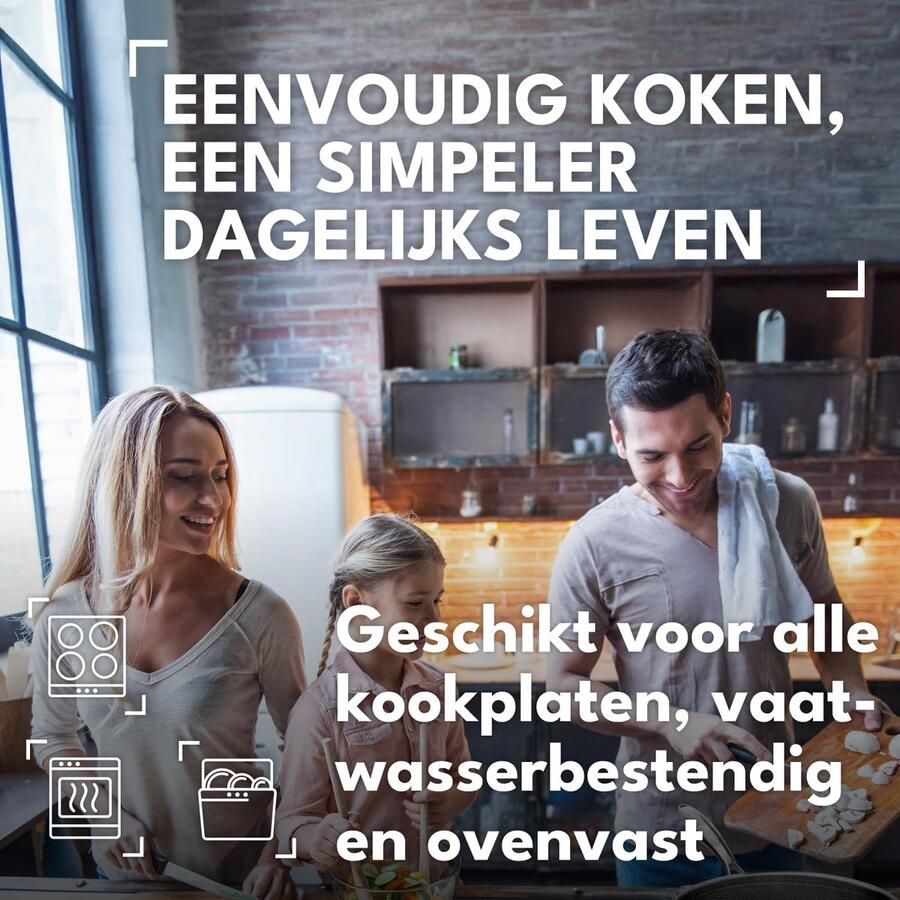 20 cm Braadpan met Anti-aanbaklaag Krasbestendig Geschikt voor Inductie en Oven tot 260°C
