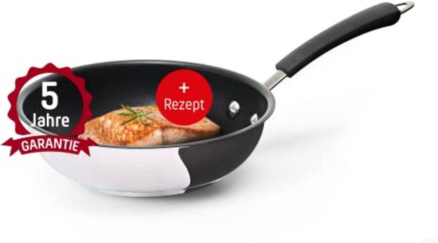 20 cm Gecoate Roestvrijstalen Braadpan voor Gas Keramisch Elektrisch en Inductie