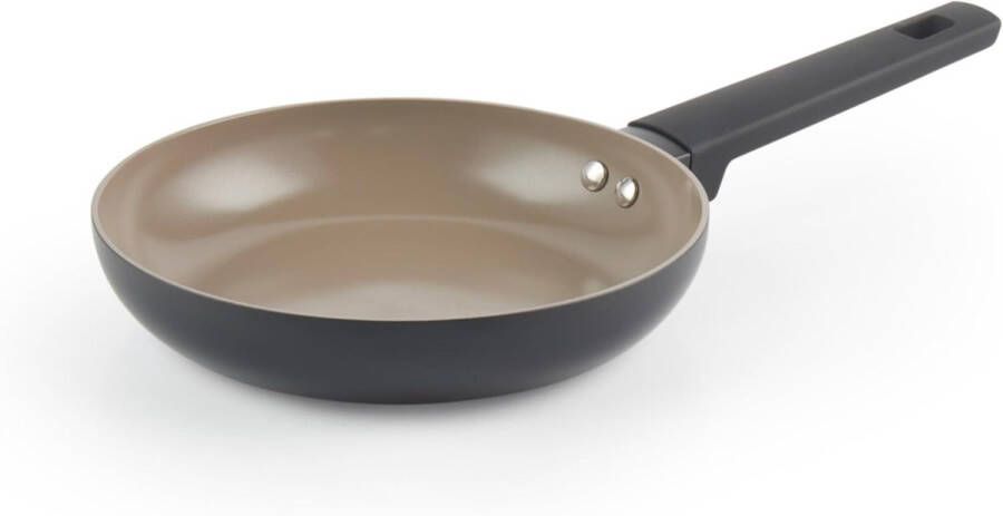 20 cm Keramische Koekenpan – Gerecycled Aluminium Gezonde PFOA- en PFAS-vrije Anti-aanbaklaag Geschikt voor Inductie Eenvoudig Schoon te Maken Koelblijvende Handgreep