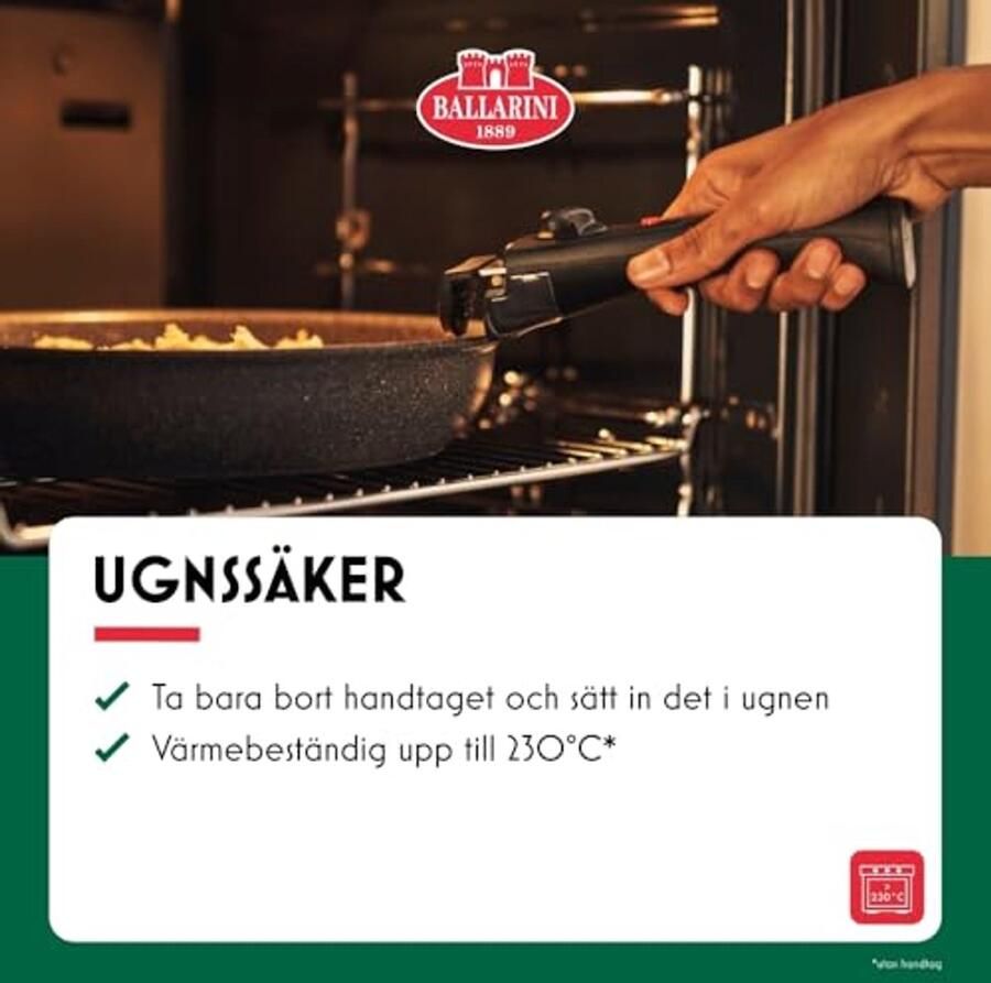 20 cm Keramische Koekenpan met Afneembare Handgreep Geschikt voor Inductie