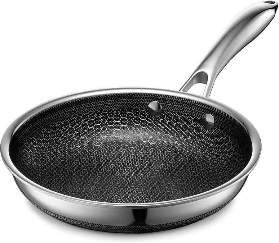 20 cm Koekenpan Hybride Antiaanbaklaag Roestvrij Staal Geschikt voor Inductie