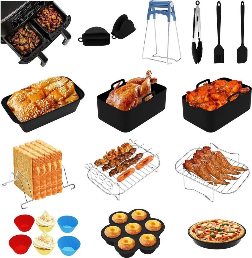 20 stuks accessoires voor heteluchtfriteuses Ninja Foodi AF300EU AF400EU 7 6-9 5 l Accessoires voor Dual Zone Air Fryer Airfryer accessoires