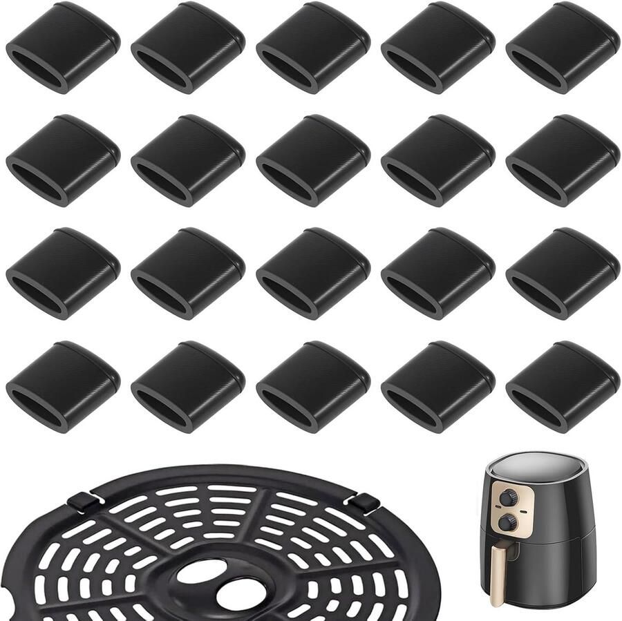 20 stuks rubberen buffers voor heteluchtfriteuse vervanging van rubberen voetjes van de heteluchtfriteuse siliconen hoekbeschermbuffer voor airfryer-onderdelen accessoires rubberen voetjes