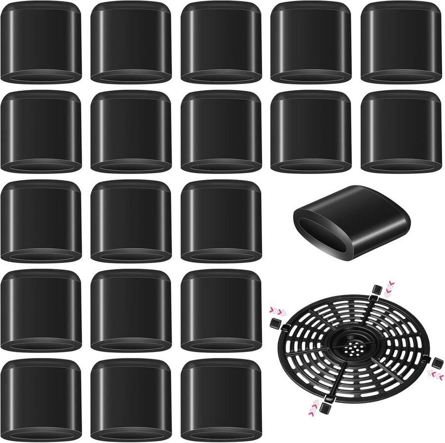 20 stuks Siliconen Rubber Antikras Beschermhoezen voor Airfryer